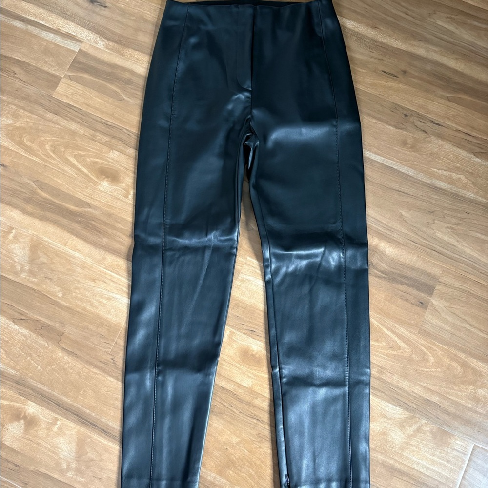 Ann Taylor NWT Black Faux Leather Straight Leg Pants Size 6